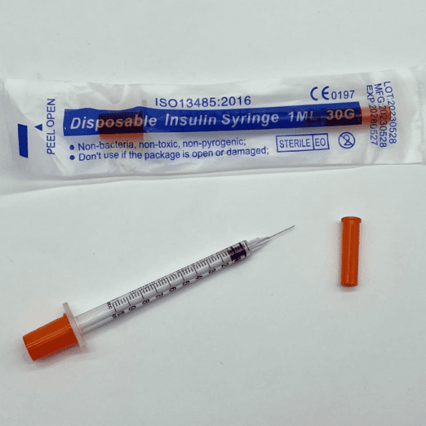 INSULIN NEEDLES 30G 0.5ML 8MM 100pcs {INDIVIDUAL WRAPPED}