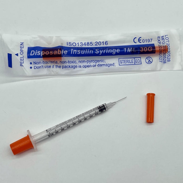 INSULIN NEEDLES 30G 0.5ML 8MM 100pcs {INDIVIDUAL WRAPPED}